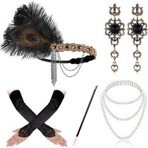 1920s Gatsby Accessoriess Set For Women Flapper Costume 20s Flapper Headband🙂